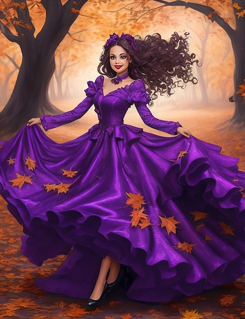 woman in a purple dress