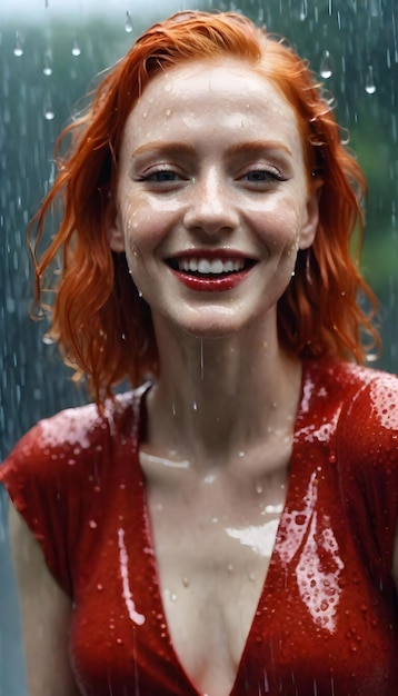 woman in the rain