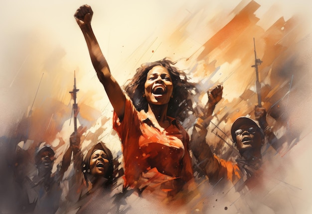 Woman Raising Arms A Captivating Painting