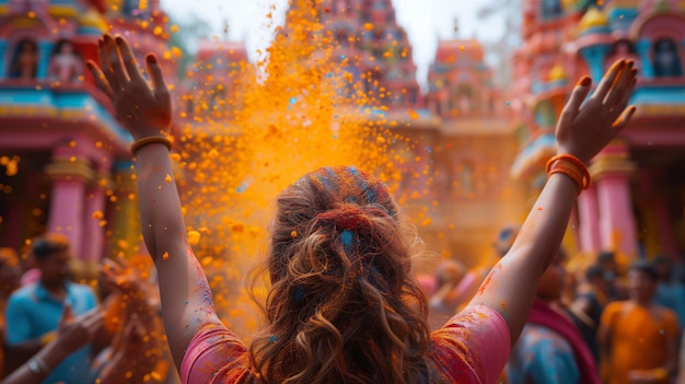 Woman Raising Hands in the Air