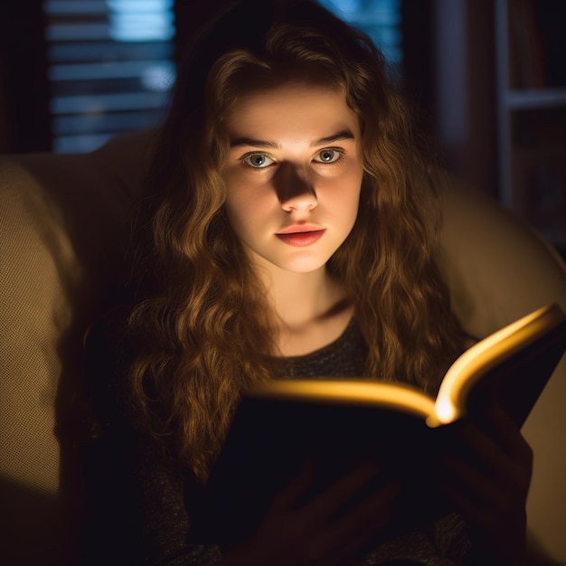 Foto donna che legge un libro