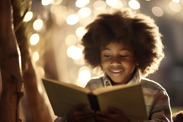 Photo woman reading a book