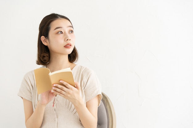 Woman reading the book