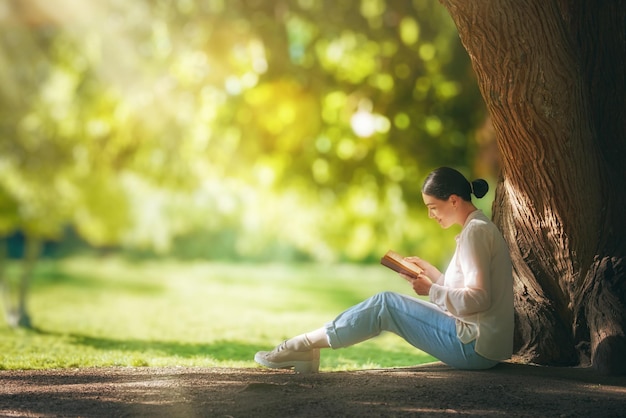 Woman reading a book