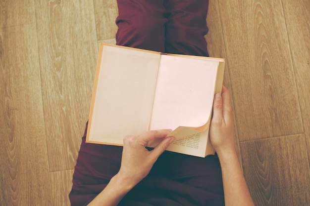 Woman reading the book