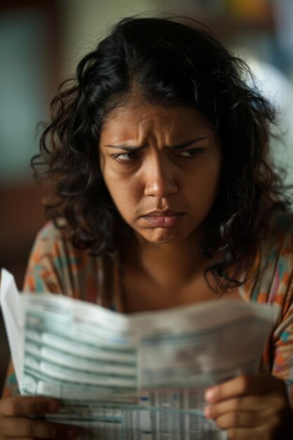 Foto una donna che legge un giornale con un giornale sullo sfondo