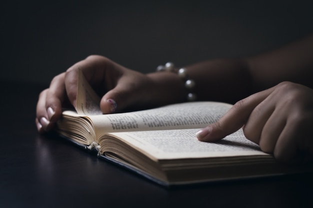 Woman Reading and Study the Bible.