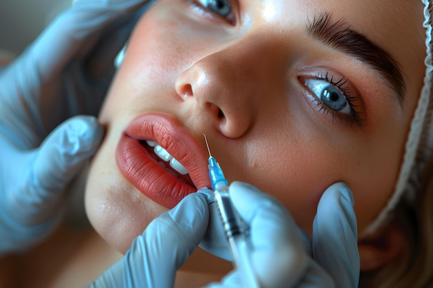 Woman Receiving Dental Exam by Doctor