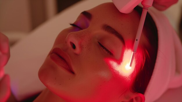 Woman Receiving Face Laser