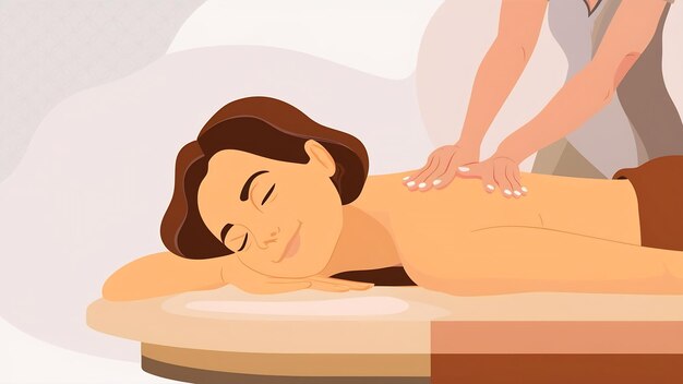 Photo woman receiving shiatsu treatment from massager