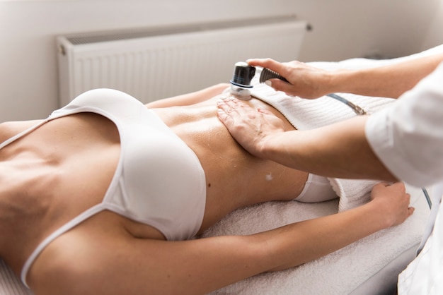 woman receiving treatment at a beauty salon