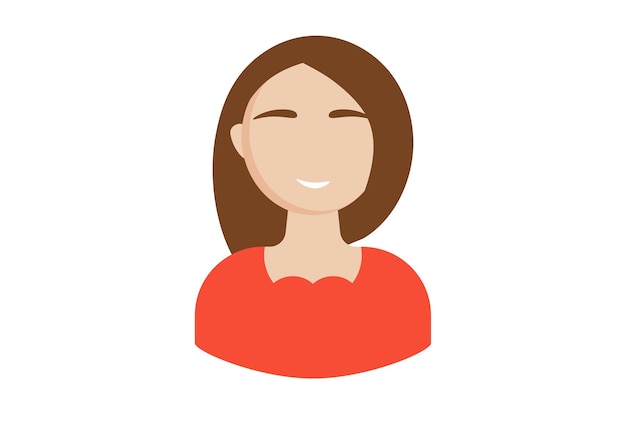 Photo woman in a red shirt avatar icon character web symbol person app sign