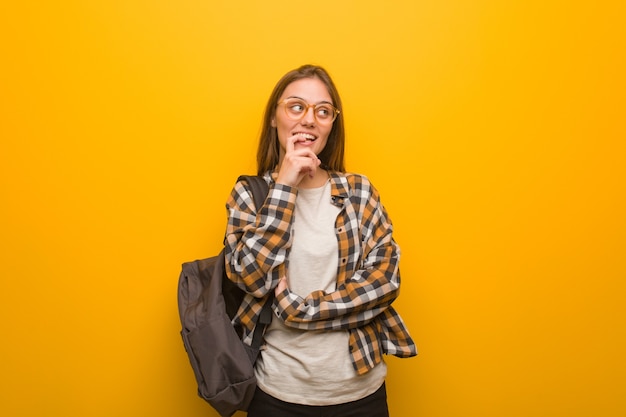 Woman relaxed thinking about something