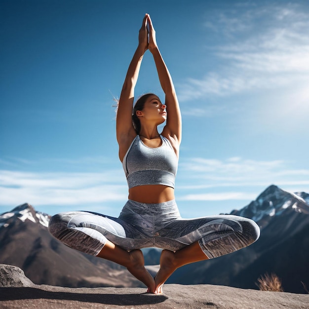 Woman relaxing and meditating at home