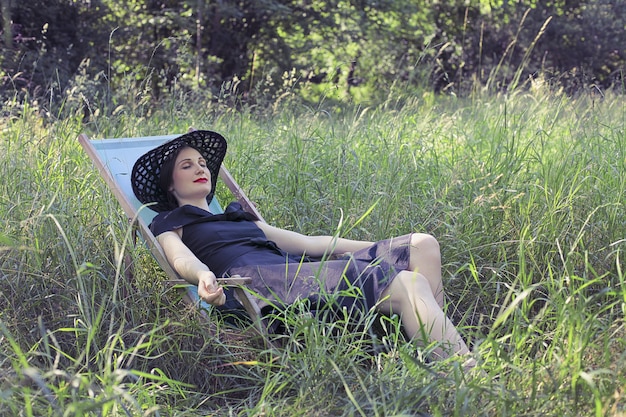 Woman relaxing in nature