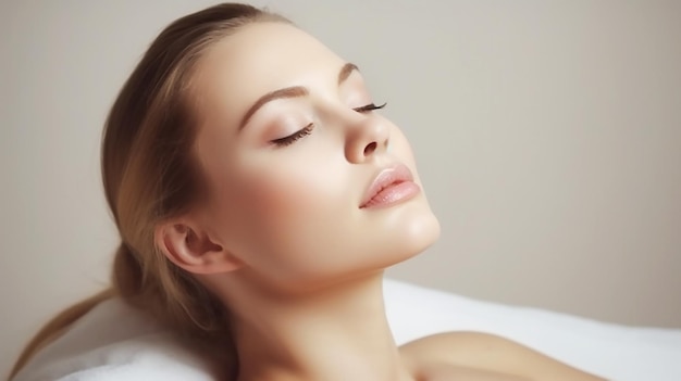 Woman relaxing in a spa with her eyes closed