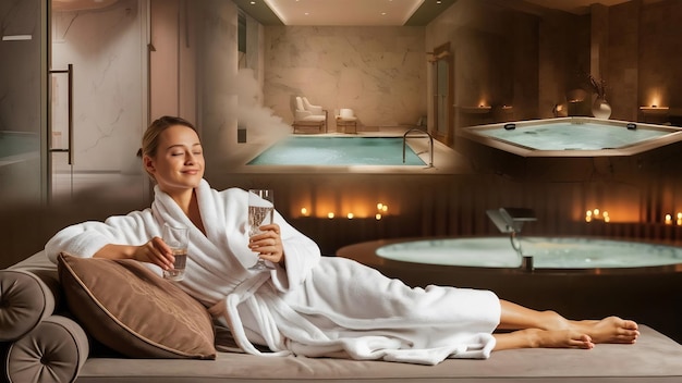Woman relaxing in the spa