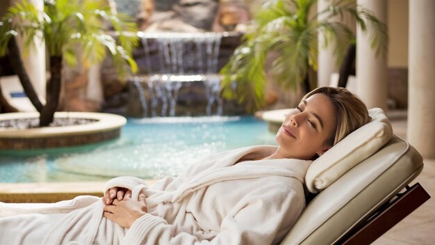 Woman relaxing in the spa