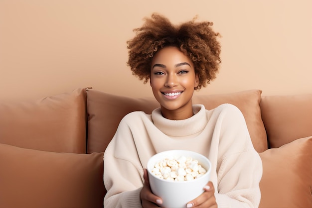 Woman relaxing with a hot chocolate