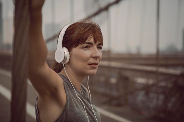 Woman resting after exercise