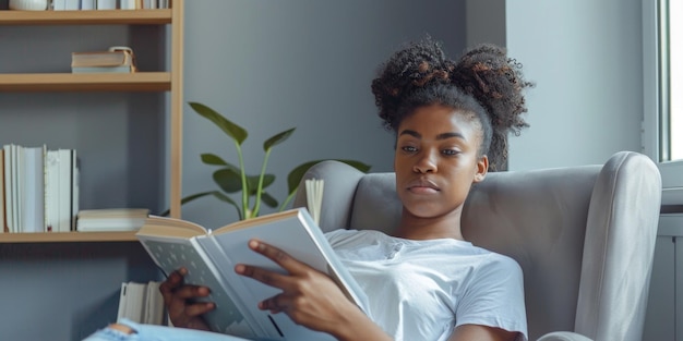 Photo woman resting on the sofa generative ai