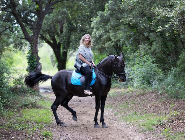 woman rider and horse