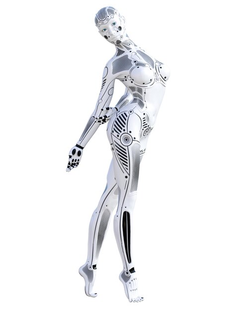 Woman robot Metal droid Artificial Intelligence