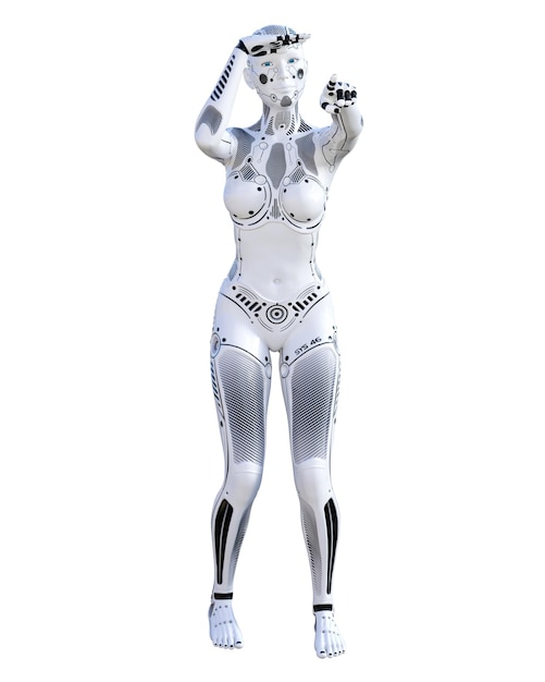 Woman robot Metal droid Artificial Intelligence