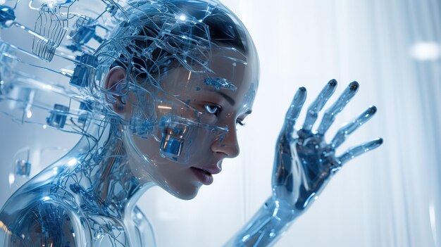 woman robot nanotechnology Generative AI