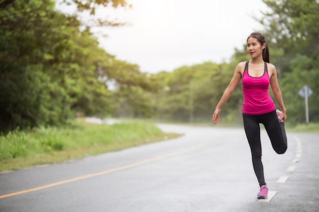 woman runner warm up outdoor