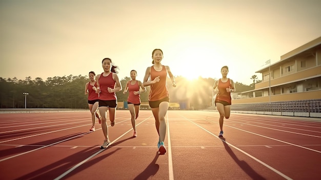 woman running background