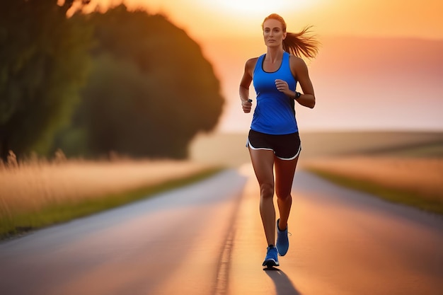 woman running in the desert Generative AI