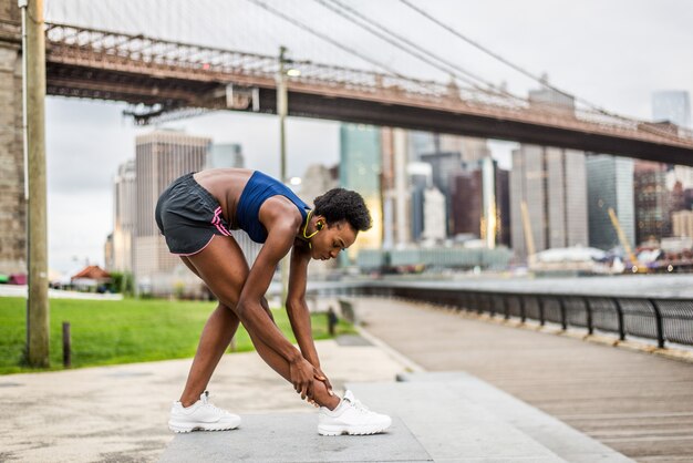Photo woman running in new york