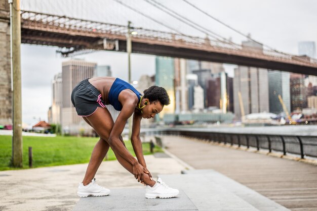 Woman running in New York