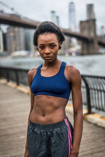 Woman running in New York