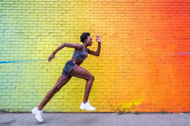 Woman running in New York