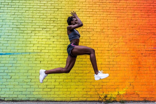 Woman running in New York