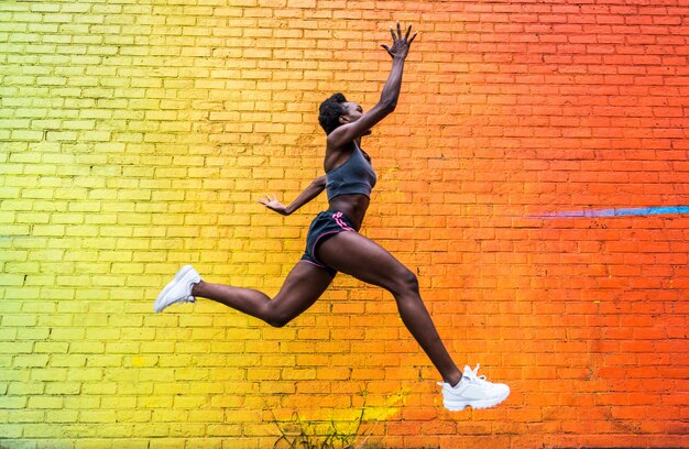 Woman running in New York