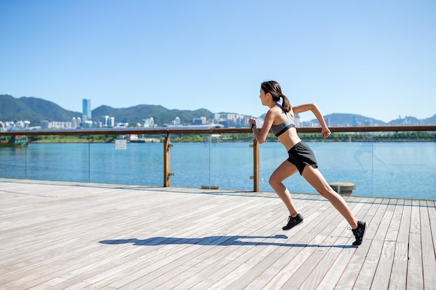 Woman running at outdoor