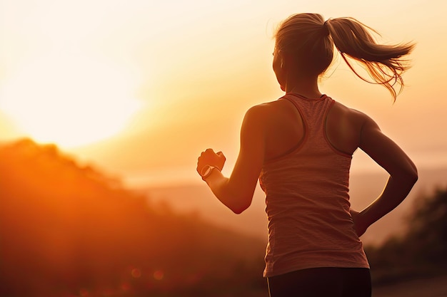 Woman running in the park