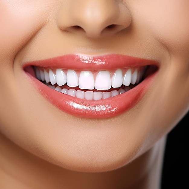 Woman's beautiful teeth with natural white smile