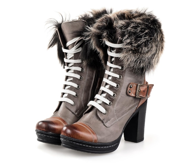 Woman's boots - fur,faux fur lined