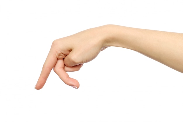 Женская рука с пальцами, имитирующими кого-то, идущего или бегущего