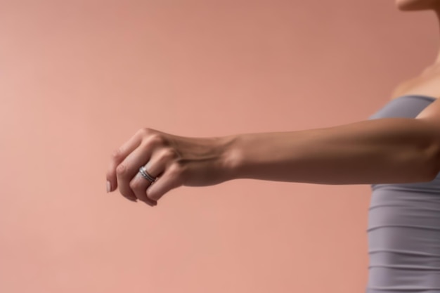 A woman's hand with a ring on it