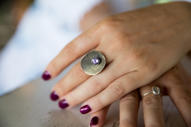 Woman's hand with ring