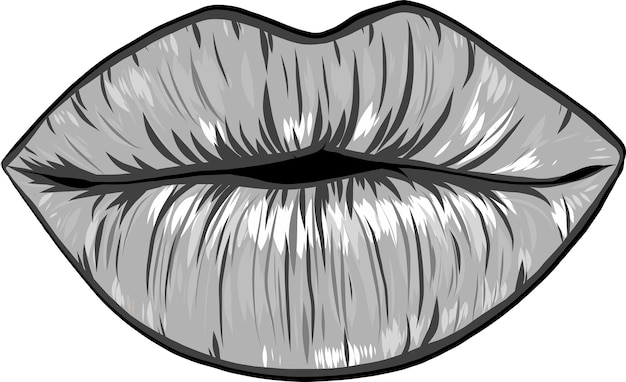 woman's open mouth with sexy lips and tongue illustration