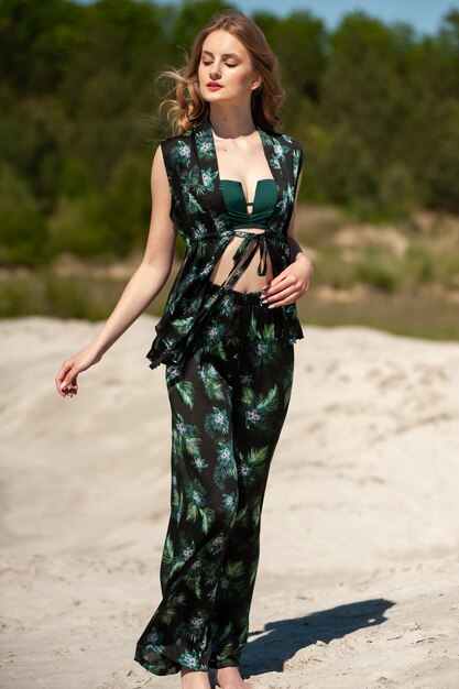 Woman on the sandy beach