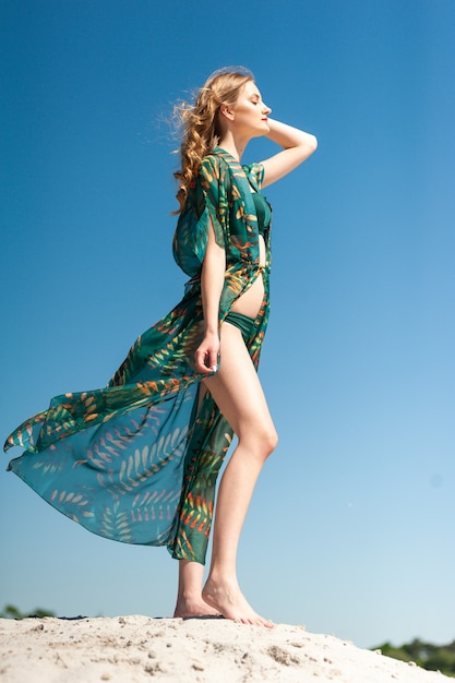 Woman on the sandy beach