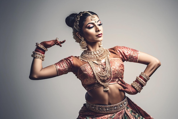 A woman in a sari with the word love on the front