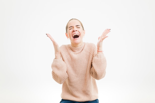 写真 女が叫ぶ